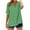 Summer Tops for Women Green, variant on Womens Cotton Linen Summer Tops, Short Sleeve Shirts for Women Casual Lightweight Striped Printed V Neck Button Down T-Shirts