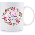 thumbnail image 2 of 45th Birthday Gifts for Women - 45 Years Loved with A Garland Birthday Mug - 45 Year Old Present Ideas for Mom, Daughter, Sister, Wife, Friend, Cousin, Aunt, Coworker - 11 oz Coffee Mug, 2 of 6