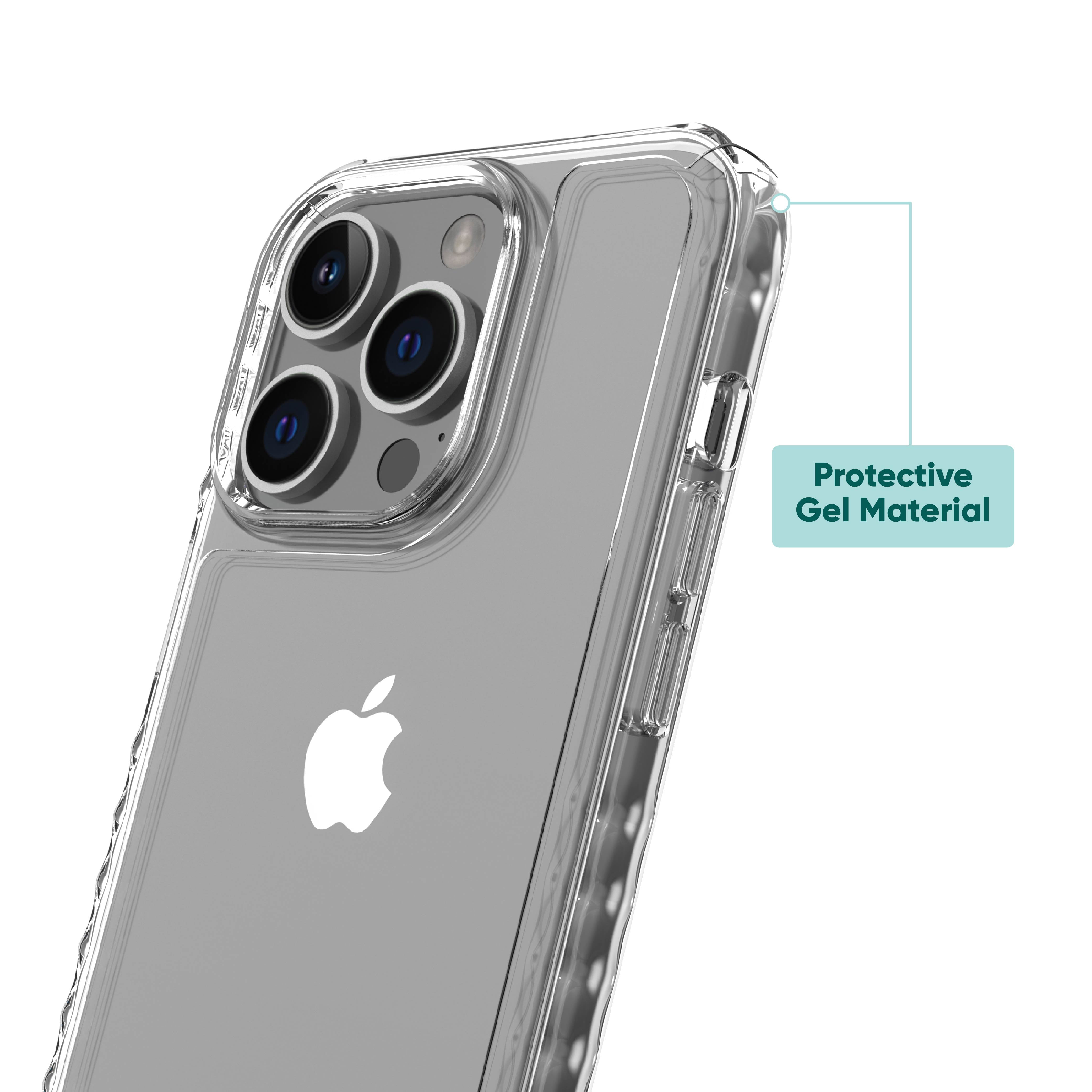 onn. Protective Gel Phone Case for iPhone 15 Pro - Clear