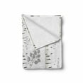 thumbnail image 2 of Birch Tree Soft Flannel Fleece Throw Blanket, Plain Colored Branches Leaves Autumn Nature Forest Inspired Image Print, Cozy Plush for Indoor and Outdoor Use, 60" x 80", Grey White, by Ambesonne, 2 of 6