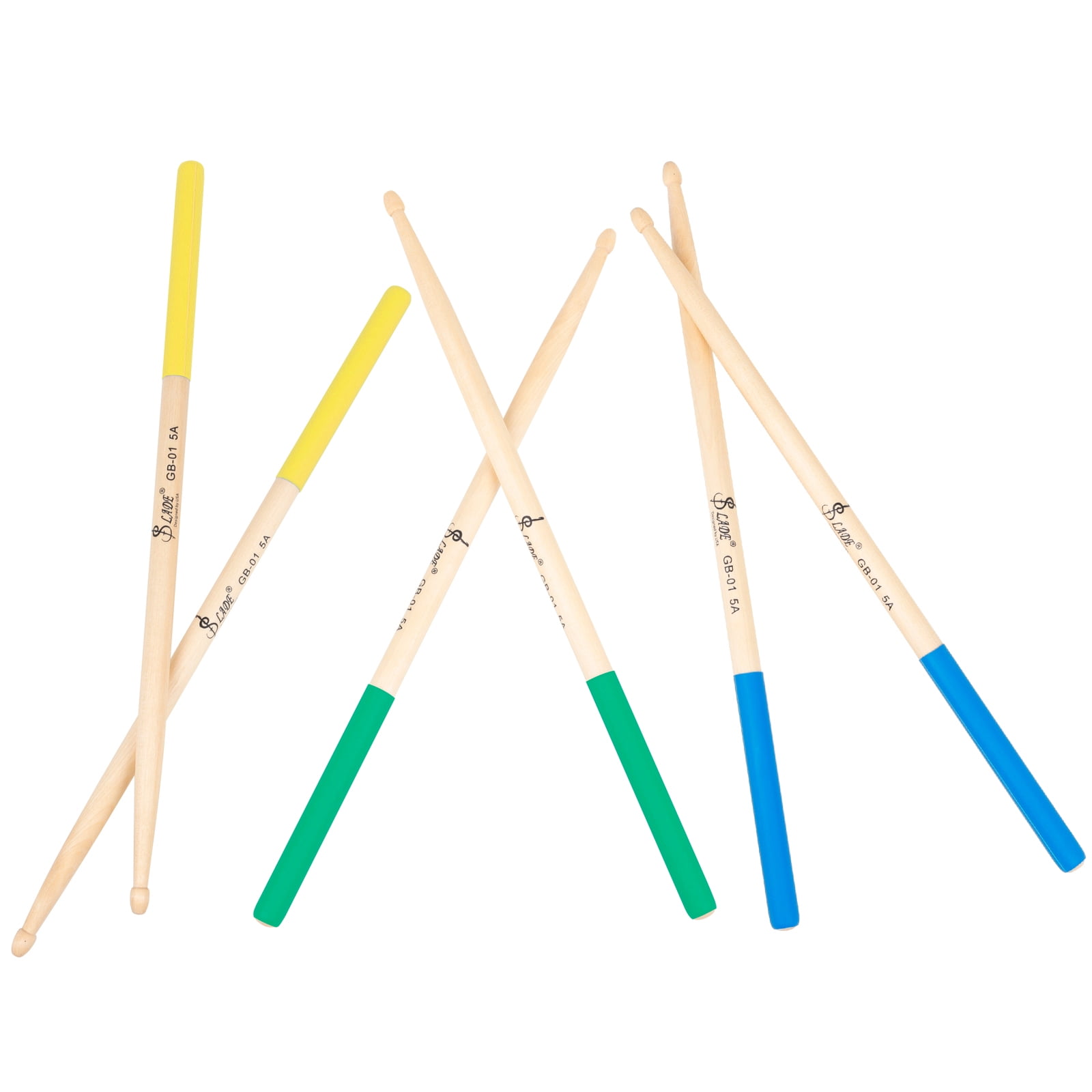 Tomshoo SLADE 3 Pairs 5A Drum Sticks Maple Wood Drumsticks Triangular