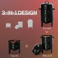 thumbnail image 4 of Outsunny Fumoir Vertical au Charbon de Bois 3 en 1, Barbecue Rond de 40 cm (16 Po)., 4 of 10
