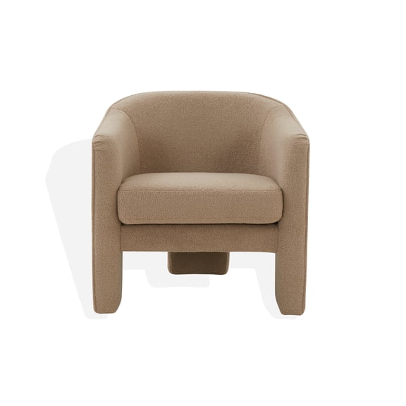 SAFAVIEH Couture Londyn Modern Faux Shearling Solid Accent Chair, Brown