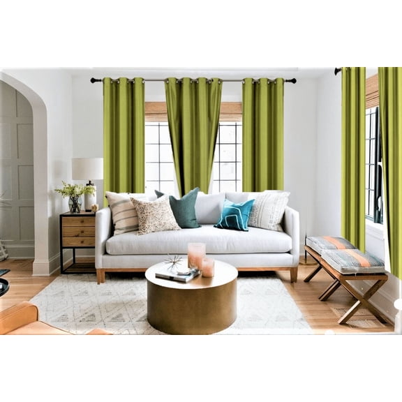 100% Blackout Window Curtain Drapes For Bedroom Living Room Sage Color Room Darkening 2 panels 35" wide X 84" long