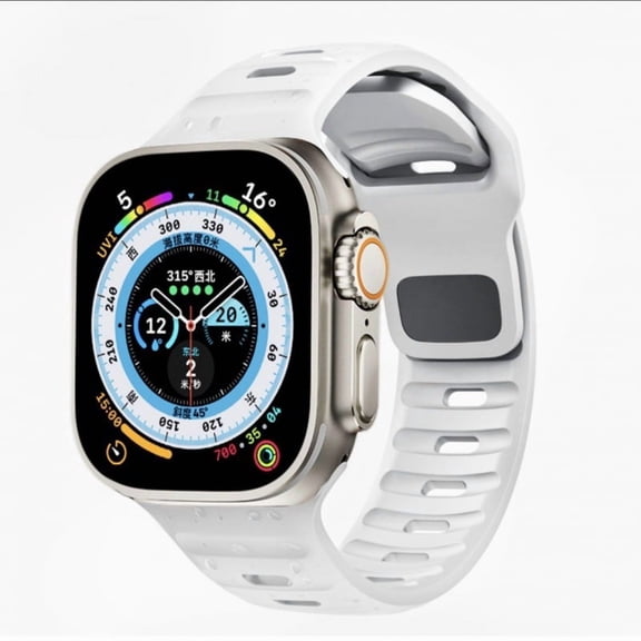 Soft Silicone Waterproof Strap Compatible with Apple Watch Ultra Band 49mm 46mm 45mm 44mm 42mm 41mm 40mm 38mm,Men Women Sport Bands for iWatch Series 10 9 8 7 6 5 4 3 2 1 SE Ultra