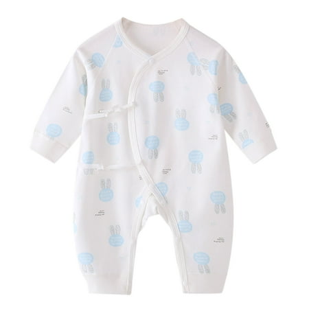 

Larisalt Infant Romper Boy Newborn Baby Boy Girl Romper Clothes Infant Solid Ribbed Onesie Bodysuit Jumpsuit Outfits Light Blue