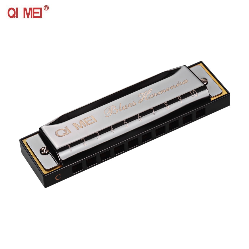 QI MEI 1020 Blues Harmonica Key of C 10 Holes 20 Tunes Diatonic Harp