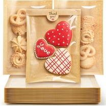 100 Pcs Clear Plastic Cello Bags Sealable Cellophane Bags Transparent Resealable Bags Self Sealing Cookie Bags 7.1 x 7.5Inches