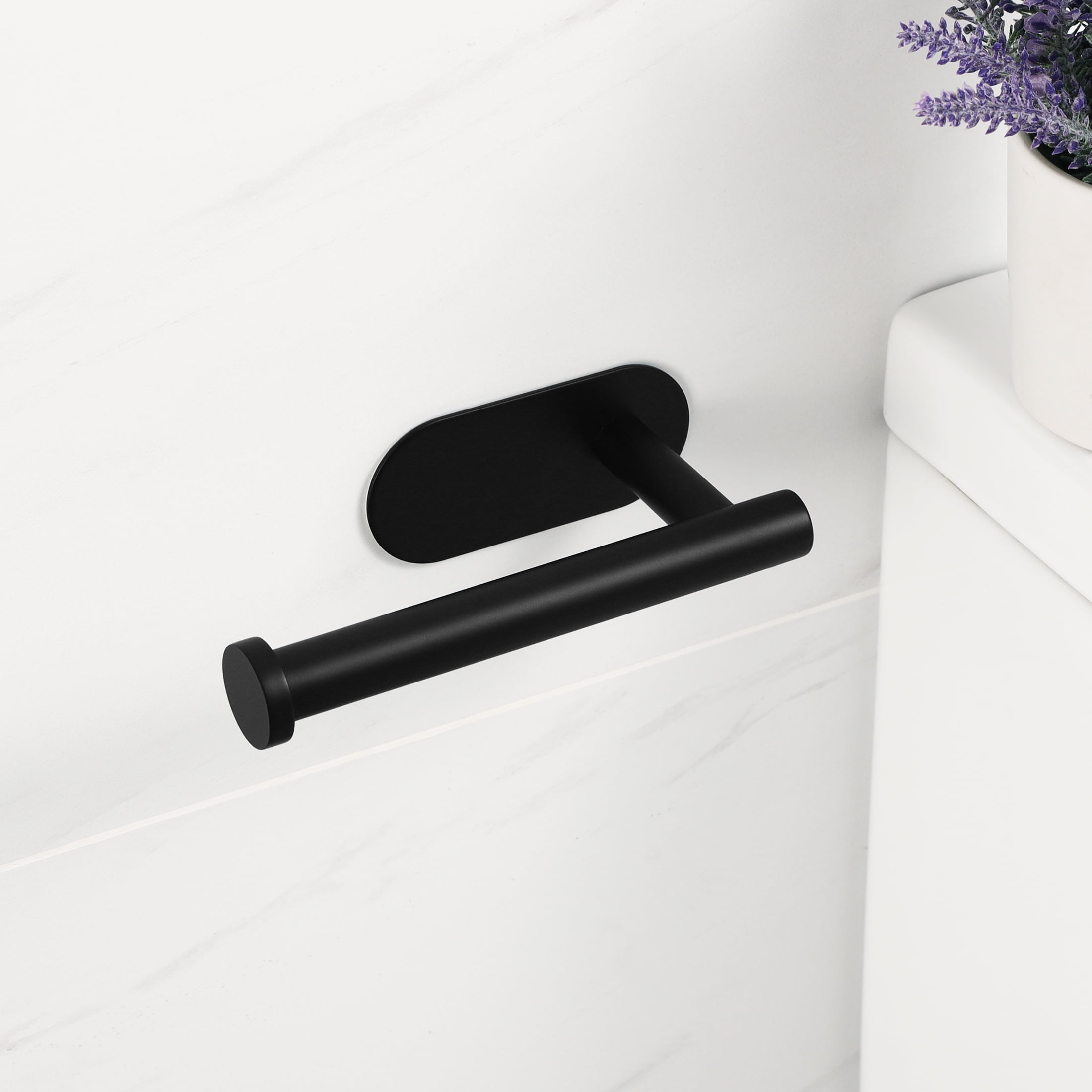 KES Adhesive Toilet Paper Holder for Bathroom SUS304 Stainless Steel Matte Black