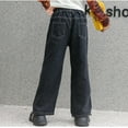 thumbnail image 7 of BYHONG Girls Baggy Jeans Casual Wide Leg Denim Pants Jeans Kids Clothes Size 5 14 Years Pants for Girls Black 140(US Size), 7 of 7