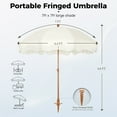 thumbnail image 6 of Alpha Joy 7FT Outdoor Parasol Beach Umbrella Fiberglass Ribs Umbrella with Tassel, Ivory, 6 of 6
