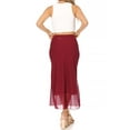 thumbnail image 3 of Women's High Rise Chiffon Overlay Maxi Draped Skirt with Waist Tie Accent., 3 of 6