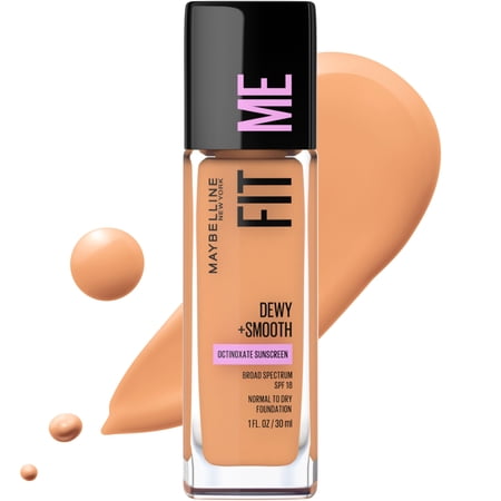 Flawlessly Radiant: Maybelline Fit Me Dewy + Smooth Foundation - Warm Honey, 1 Count - Packaging May Vary