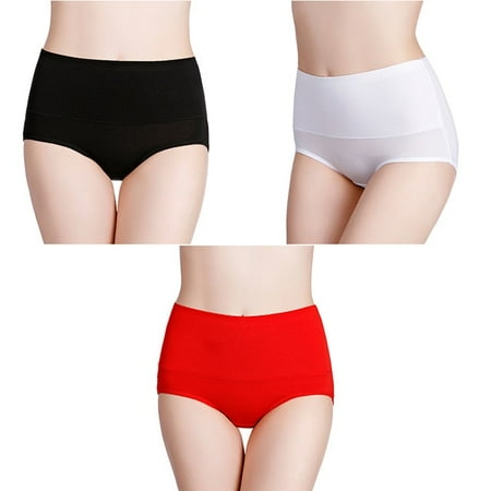 

3Pcs Women s Underwear Plus Size High Waist Panties for Women Lingeries Cotton Briefs Underpant Breathable Female Intimates Lady