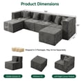 thumbnail image 4 of BEHOST 130" 6-Piece Modular Sectional Sofa with 2 Movable Ottomans, U-Shaped Cloud Couch for Living Room, Modern Chenille Deep Seat Sofa Set, Flexible Oversized Sleeper Couches, Dark Gray, 4 of 11