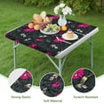 thumbnail image 3 of Flower Print Elastic Fitted Tablecloth - Watercolor Flowers Pattern Square Table Cover, Windproof Snug Fit Outdoor Picnic Table Protector, Wrinkle-Free Washable Cute flowers Design, 3 of 5