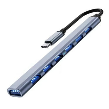 KIQ USB C Hub Splitter With 7 Port USB 3.0 and 0.65ft Extended Cable for Laptop and Computer