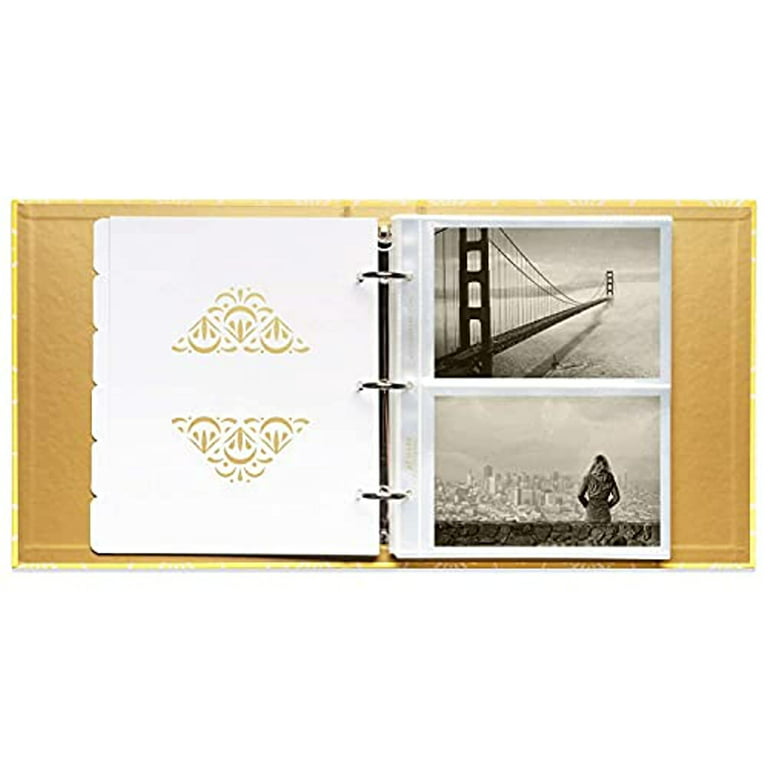 4x6 Photo Booth Photo Album - 6 Ring Glitter Notebook Sparkle Binder with 10 4 by 6 Photo Sleeves - Fits 20 Photo Pages (4x6, Quartz)