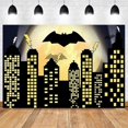 thumbnail image 1 of Superhero Super City Photography Backdrops Skyline Buildings City Boom Full Moon Bat Photo Background 5x3ft Vinyl Children Birthday Party Banner Photo, 1 of 4