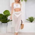 thumbnail image 6 of Lopeceal 2Pc Swimsuit Cover Up For Women Crochet Hollow Out Crop Bikini Cover Up Top And Slit Midi Skirt Elegant Fashion, 6 of 8