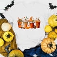 thumbnail image 5 of Halloween Shirts for Women T-Shirt for Casual Wear with Short Round Neck Pumpkin Print Loose Top in Stylish Everyday Wardrobe White XXL, 5 of 5