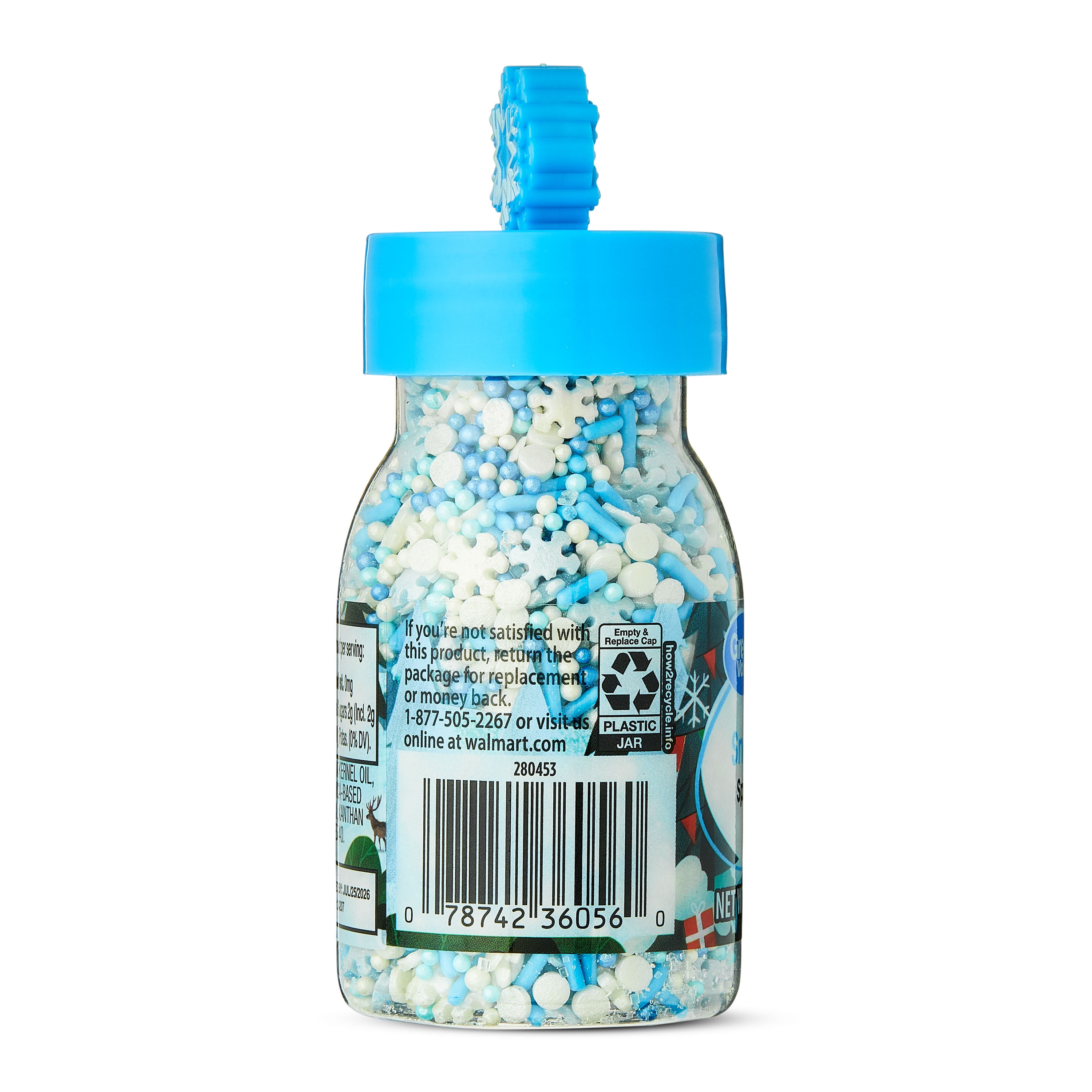 Great Value Blue and White Snowflake Dessert Sprinkles, 2.82 oz