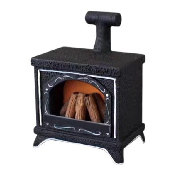 2x Casa , chimenea 1:12, casa miniatura, decoración navideña, adornos Vintage, Mini resina, muebles , modelo Hugo Chimenea de casa de muñecas