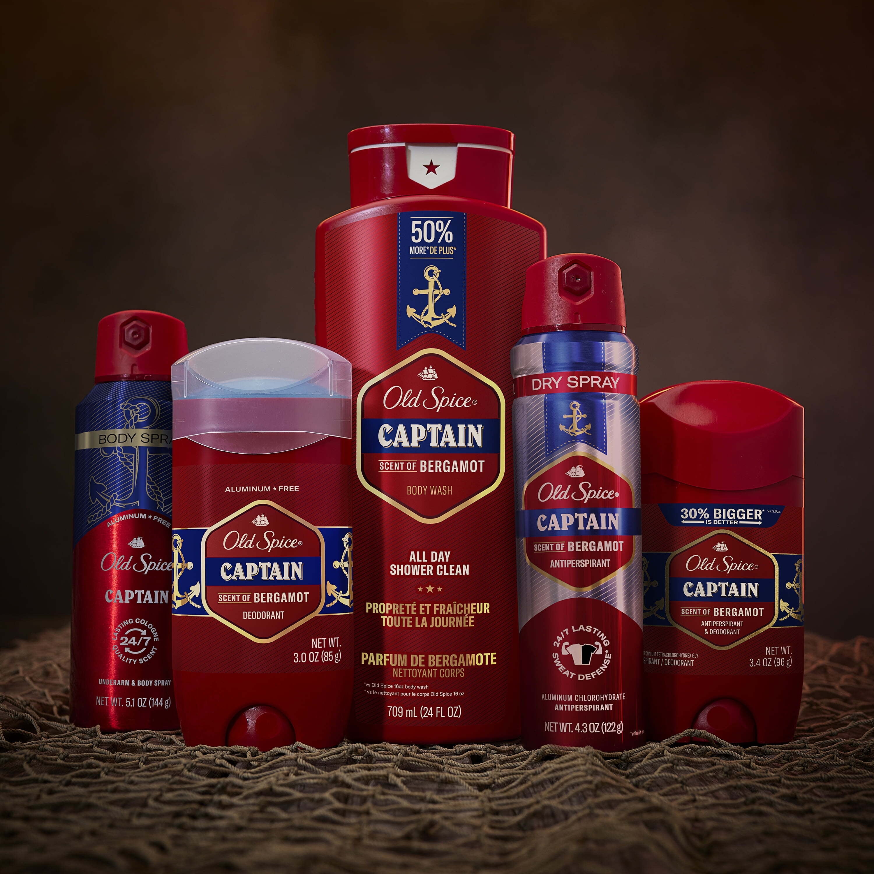 Old Spice Aluminum Free Men's Body Spray Captain, 5.1 oz