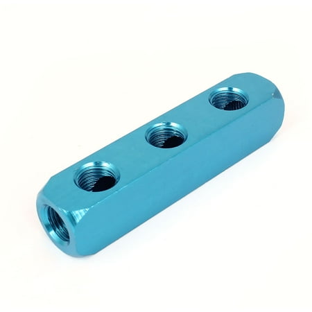 Aluminum 3 Way - Unique Bargains Air Pneumatic Cylinder 3 Way 1/4PT Threaded Aluminum Manifold Block Splitter