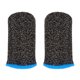 thumbnail image 1 of Sywqhk 2 fundas para dedos de juegos móviles de 24 puntadas, antisudor, antideslizantes (negro y azul)., 1 of 9