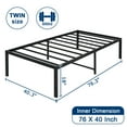 Lusimo Twin Size 18" Steel Platform Bed Frame, 600lbs Capacity, No Box