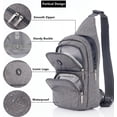 thumbnail image 5 of OIWAS Crossbody Travel Sling Bag, Nylon, Gray, for Men Women, Water-Resistant Lightweight Anti-Theft, Fits 9.7-inch iPad, 5 of 8