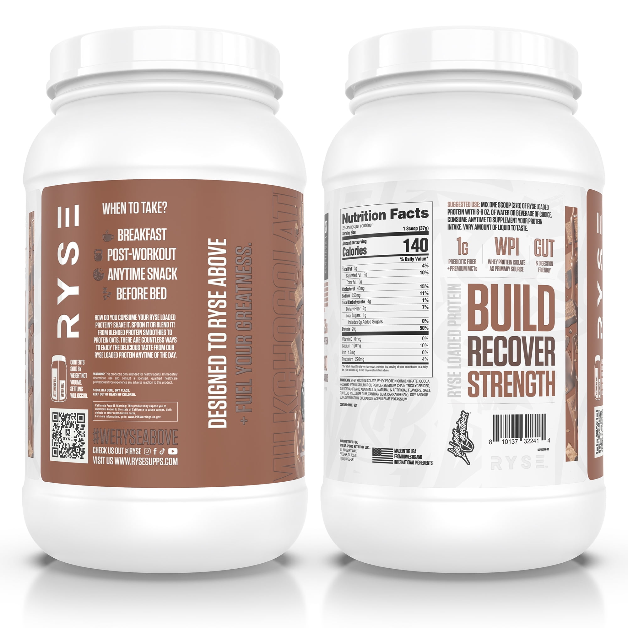 RYSE Loaded Protein Powder - Milk Chocolate - 27 Servings