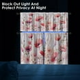 thumbnail image 4 of Watercolor Floral Kitchen Curtains Pink Window Curtains Valance and Tier Set 36 Inch, Spring Flowers Rod Pocket Short Tier Curtain, Modern Ink Artistic Small Cafe Curtains for Kitchen Decor, 4 of 5