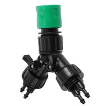 OULII Four Way Hose Splitter Black for Garden Hose Compatible with Drip Irrigation and Watering Systems