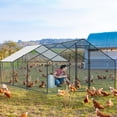 thumbnail image 5 of Ktaxon 20x10ft Walk-in Chicken Coop Metal Poultry Cage Waterproof Cover for Hens Rabbits Outdoor Black, 5 of 10