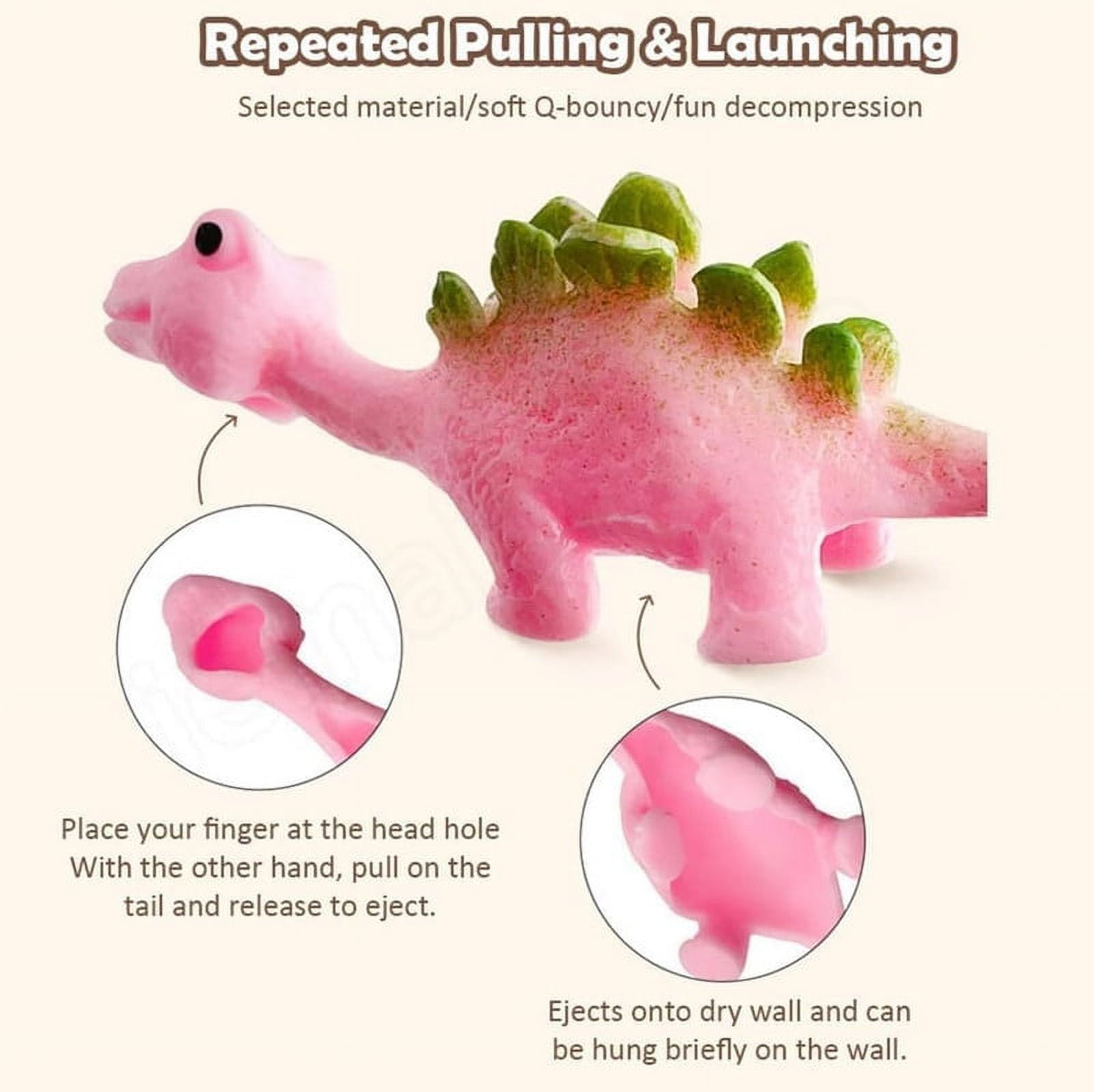 10 Pieces Rubber Dinosaur Slingshot Dinosaur Toys for Halloween