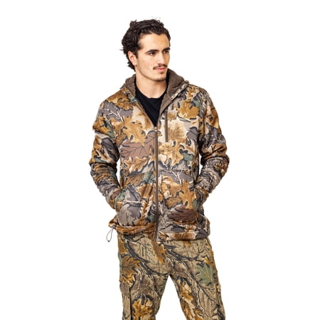 Realtree Men s Camo Hunting Hoodie Jacket - High Pile Pullover for Outerwear | Size S-5XL