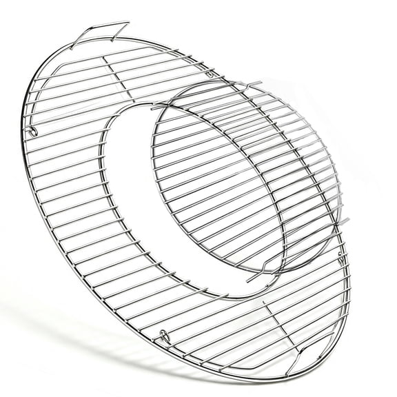 Hinged Cooking Grate for 22.5” Charcoal Grill, Charcoal Kettle, One-Touch Silver,Bar-B-Kettle, Master-Touch,Performer, 21.5" Gourmet BBQ System,Grill Grate Replacement Part for Weber 8835 with Handle