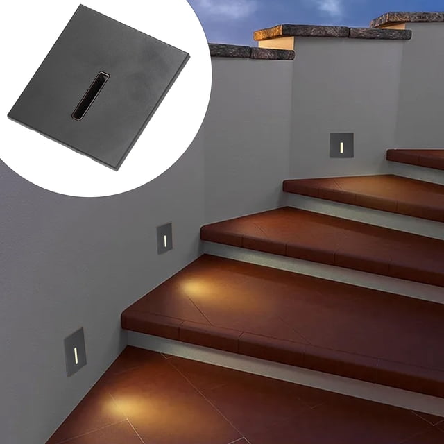 Luz De Escalera LED Lámpara Eficiente Para Debajo Del Escalón Que Ilumina Las Esquinas De Las Escaleras 3000 K Material ABS Blanco Cálido Para La Iluminación Del Pasillo Al