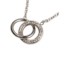 thumbnail image 3 of Collar de Mujer LuckyLy Círculos Entrelazados Acero Inoxidable Zirconia Cúbica Modelo Amy Plateado UNITALLA, 3 of 5
