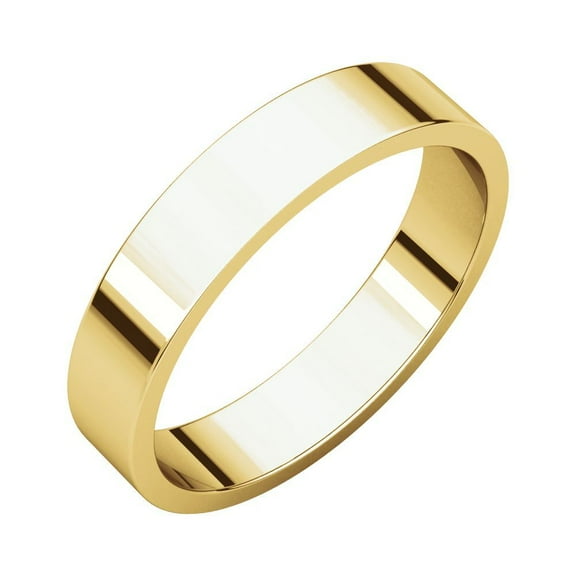 14k Yellow Gold 4mm Flat Band Ring - 3.6 Grams - Size 6.5