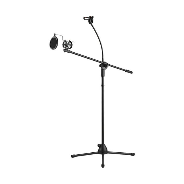 Amdohai Metal Microphone Floor Stand Tripod Adjustable Height with Boom