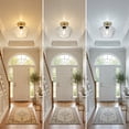 thumbnail image 6 of FRIDEKO HOME 9.84" Modern Semi Flush Mount Ceiling Light with Clear Textured Glass Shade, E26 Base, Vintage Ceiling Light Fixture for Hallway Kitchen Bedroom Living Room, Brass Gold (Without Bulb), 6 of 11