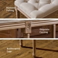 thumbnail image 2 of Bestco Vintage Ottoman Bench 47" Upholstered Entryway Bench & Dining Bench, Fabric Bench for Living Room Hallway, Beige, 2 of 9