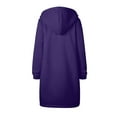 thumbnail image 6 of Scyoekwg Long Plus Fleece Jacket Women Long Sleeve Zipper Hooded Drawstring Coat Fall Winter Trendy Casual Comfy Solid Color Plus Size Coats Overcoat Pocket #A=Purple S, 6 of 7