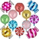 thumbnail image 1 of Set de globos GGDE con temática de caramelos en espiral para fiesta, 12 unidades, 1 of 5