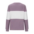 thumbnail image 4 of STETMN Women's Color Block Sweater Striped Crewneck Loose Pullover Top Knitted Long Sleeve Shirts, 4 of 6