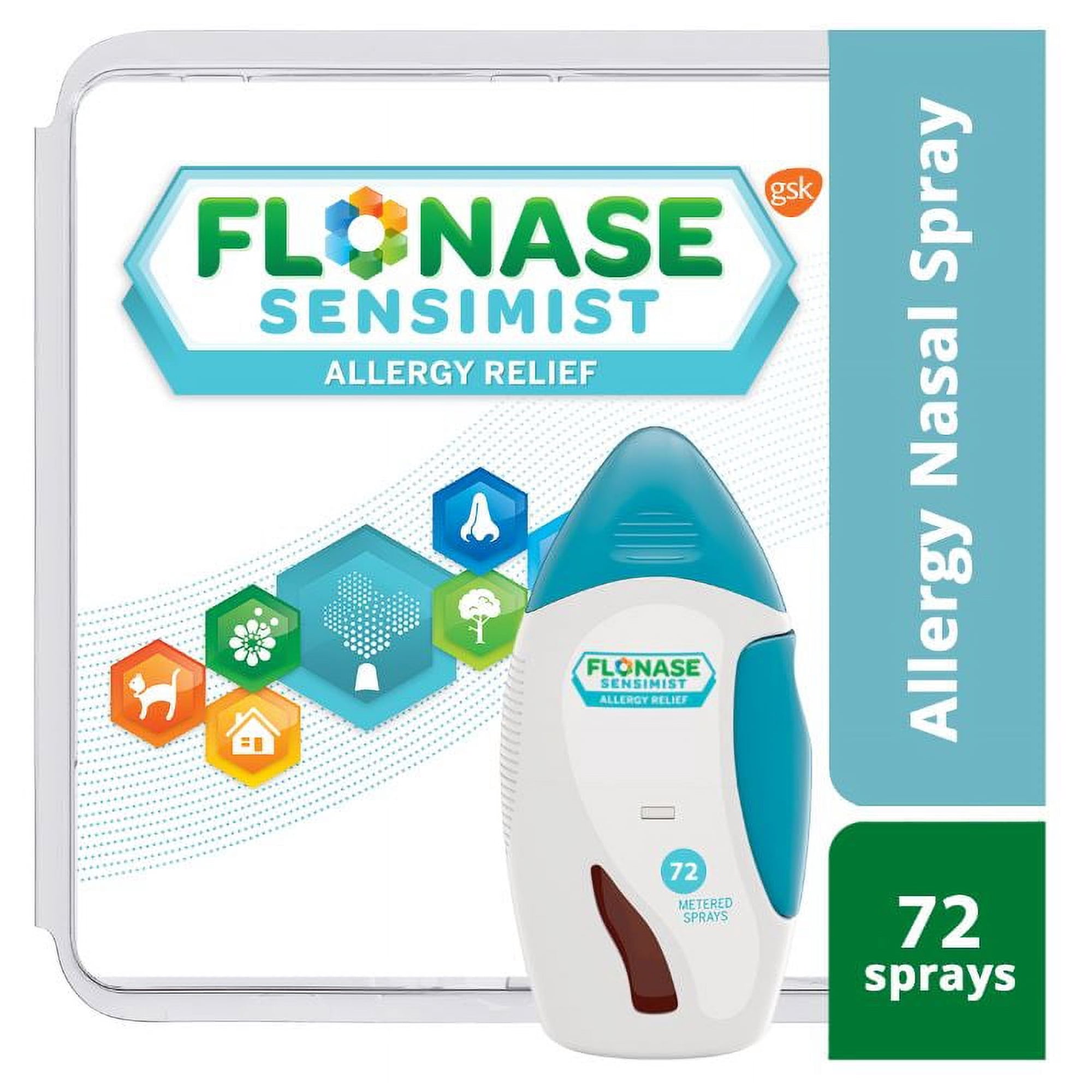Flonase Sensimist 24Hr Allergy Relief Nasal Spray, 72 sprays, Gentle Mist, Scent-free