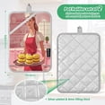thumbnail image 3 of WOBOGO Red Apron Woman Oven Mitts 2 Piece Heat Resistant 338 Degrees F Square Insulation Pads for A Wide Range of Cooking Occasions, 3 of 7